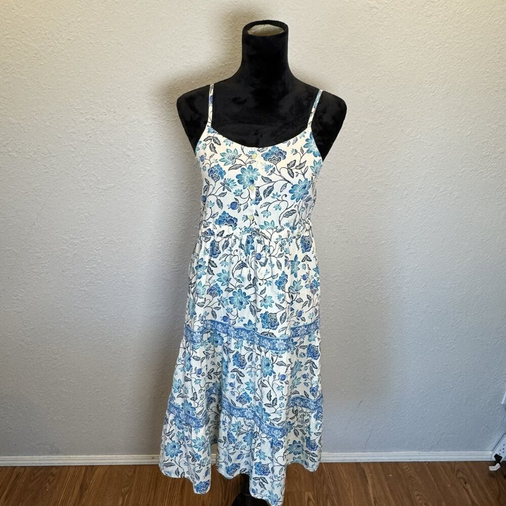 Old Navy Girls XL (14) Sleeveless Button-Front Tiered Fit‎ & Flare Midi Dress